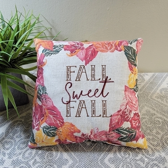 Fall Sweet Fall Mini Accent Pillow leaves heart - Picture 10 of 11